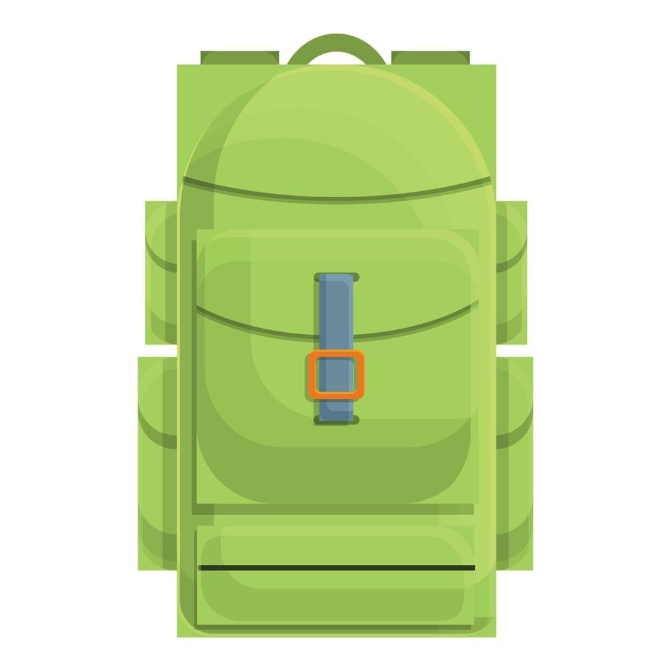 camping ryggsäck ikon, tecknad serie stil vektor