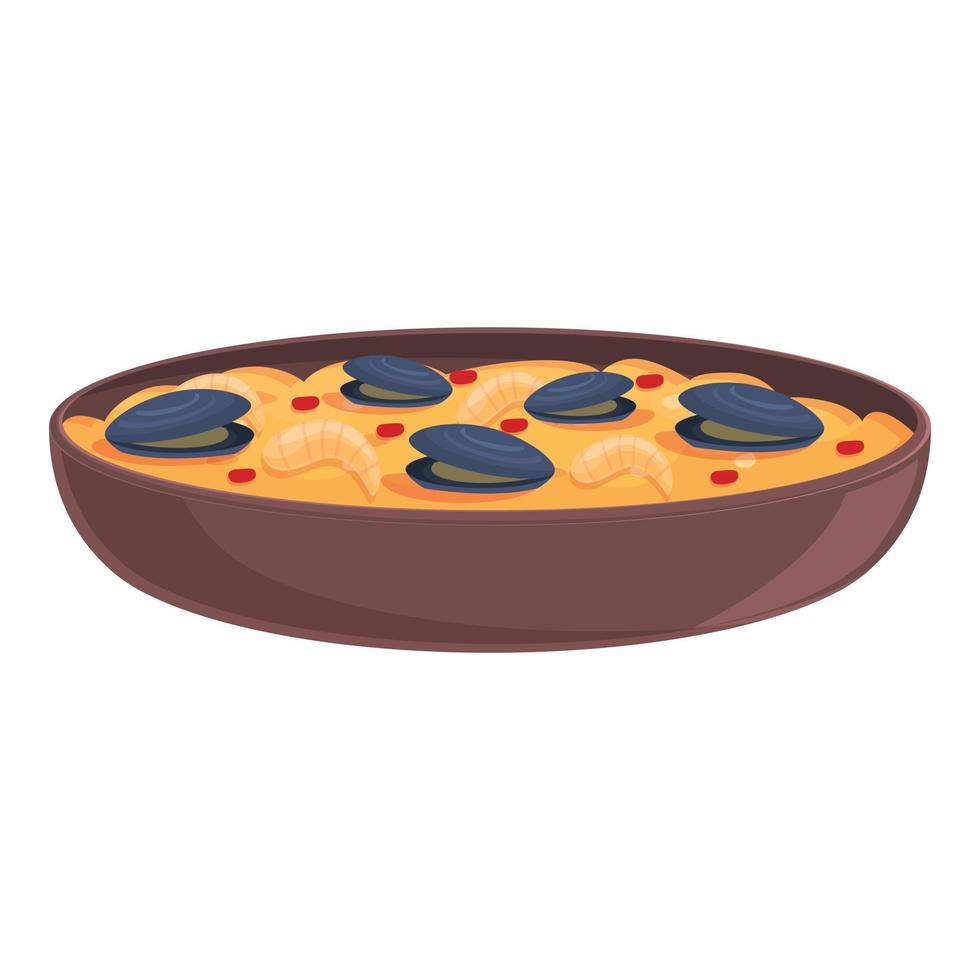 Paella-Fleisch-Symbol Cartoon-Vektor. spanisches Essen vektor