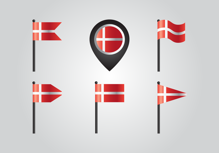 Danmark landflagga vektorer