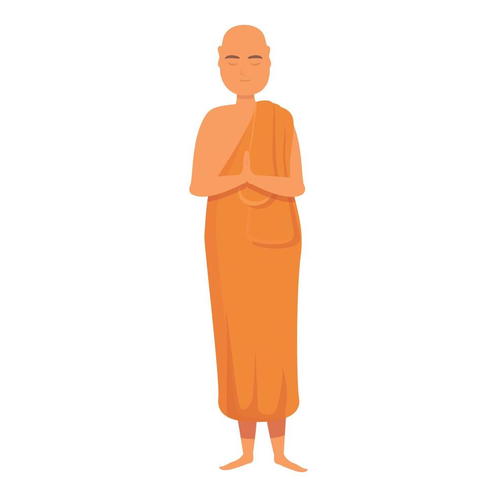 buddha munk ikon tecknad serie vektor. präst meditera vektor