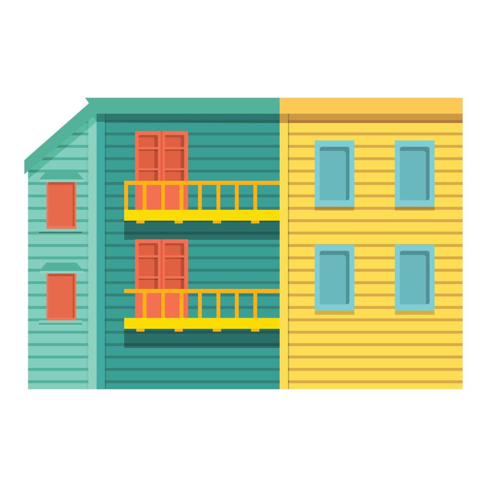 argentina trä hus ikon tecknad serie vektor. Amerika resa vektor