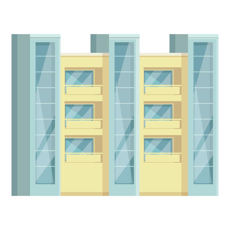 arkitektur flervånings- ikon tecknad serie vektor. byggnad lägenhet vektor