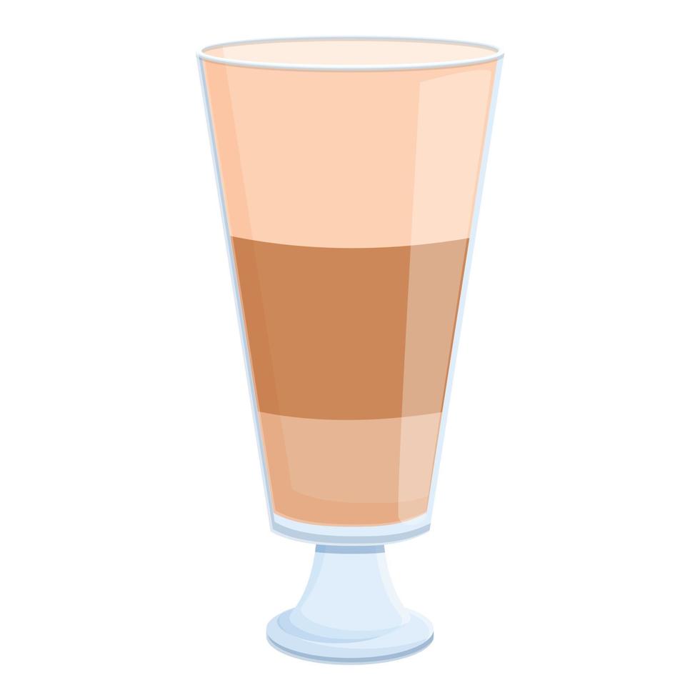 Latte-Kaffee-Glas-Symbol, Cartoon-Stil vektor