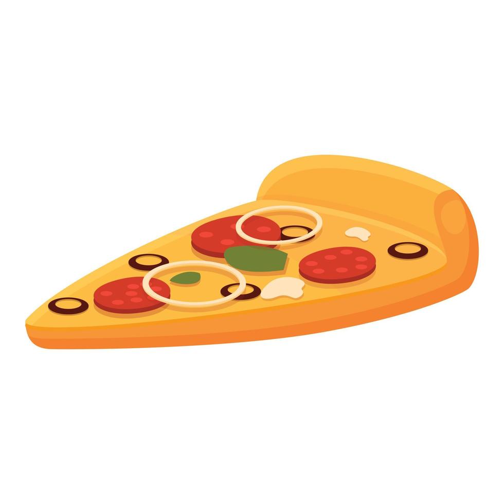skiva av pizza ikon, tecknad serie stil vektor