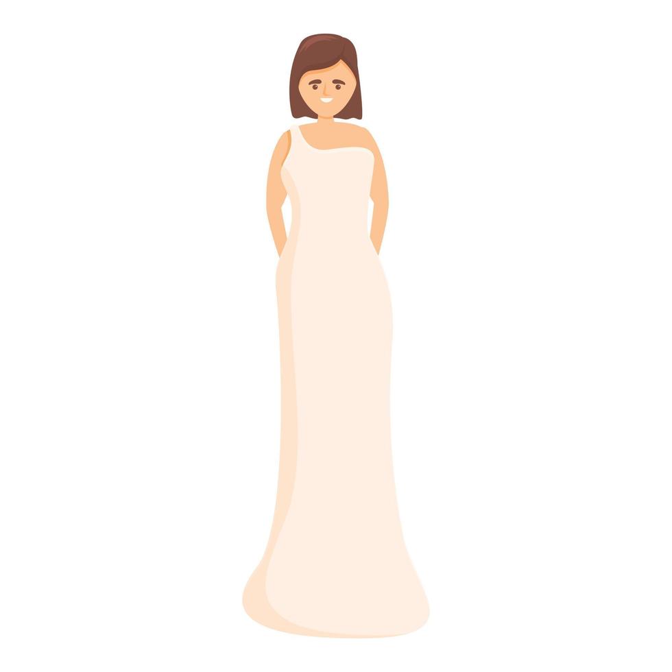 Event-Hochzeitskleid-Ikone, Cartoon-Stil vektor