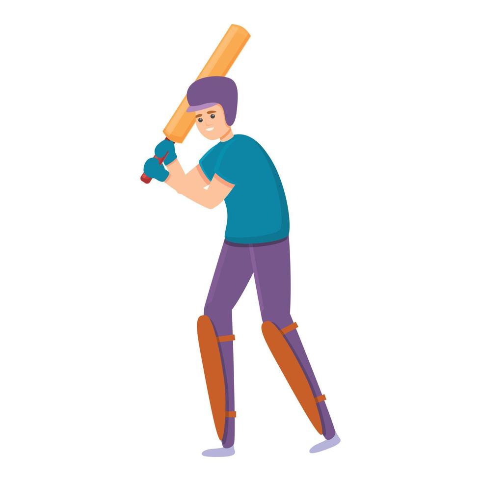 cricket Semester spel ikon, tecknad serie stil vektor