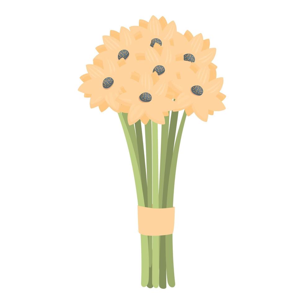 wilder Haufen Blumensymbol Cartoon-Vektor. Blumenstrauß vektor