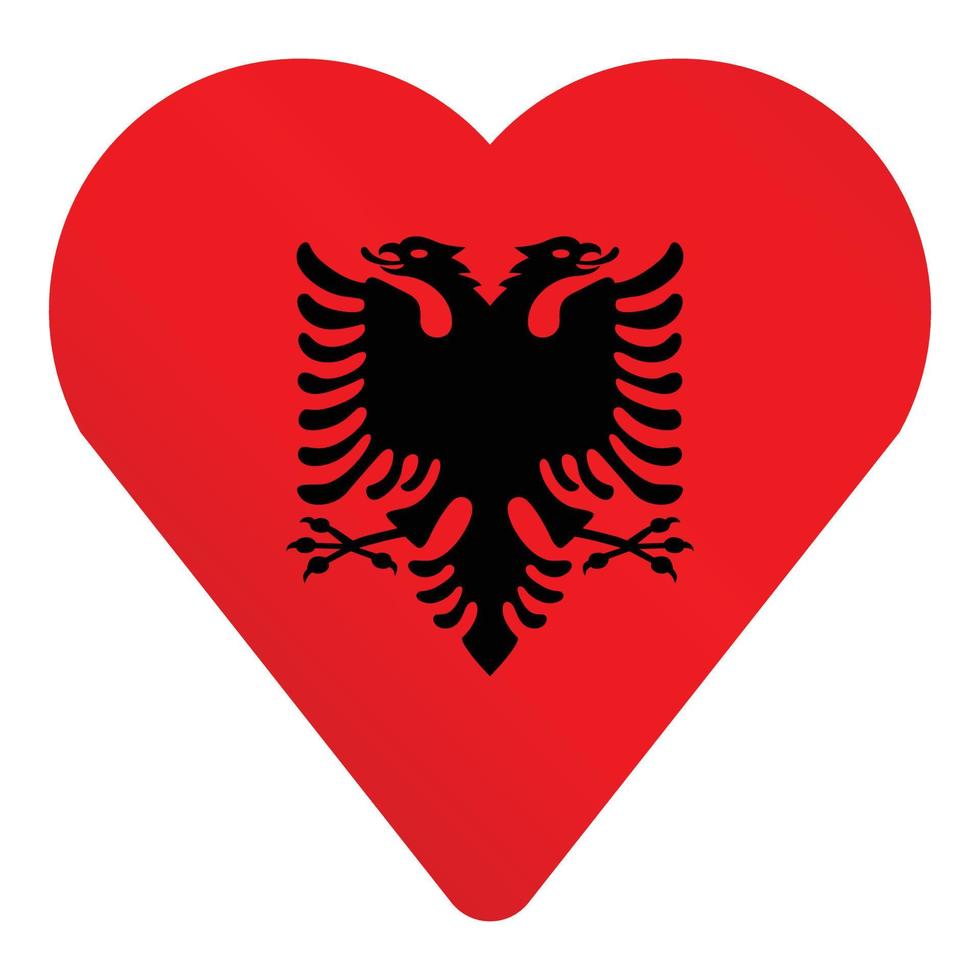 Herz Albanien Emblem Symbol Cartoon Vektor. Karte von Tirana vektor