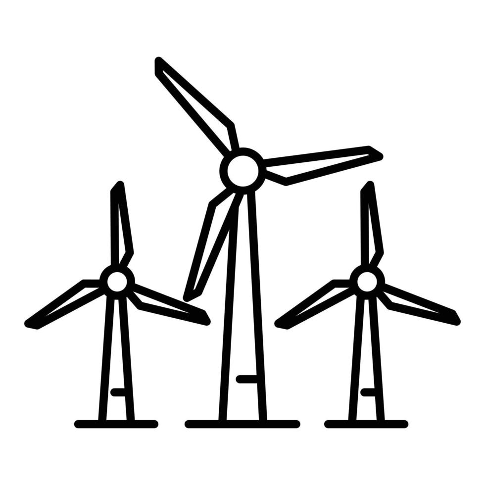 Symbol für Windturbinenanlage, Umrissstil vektor