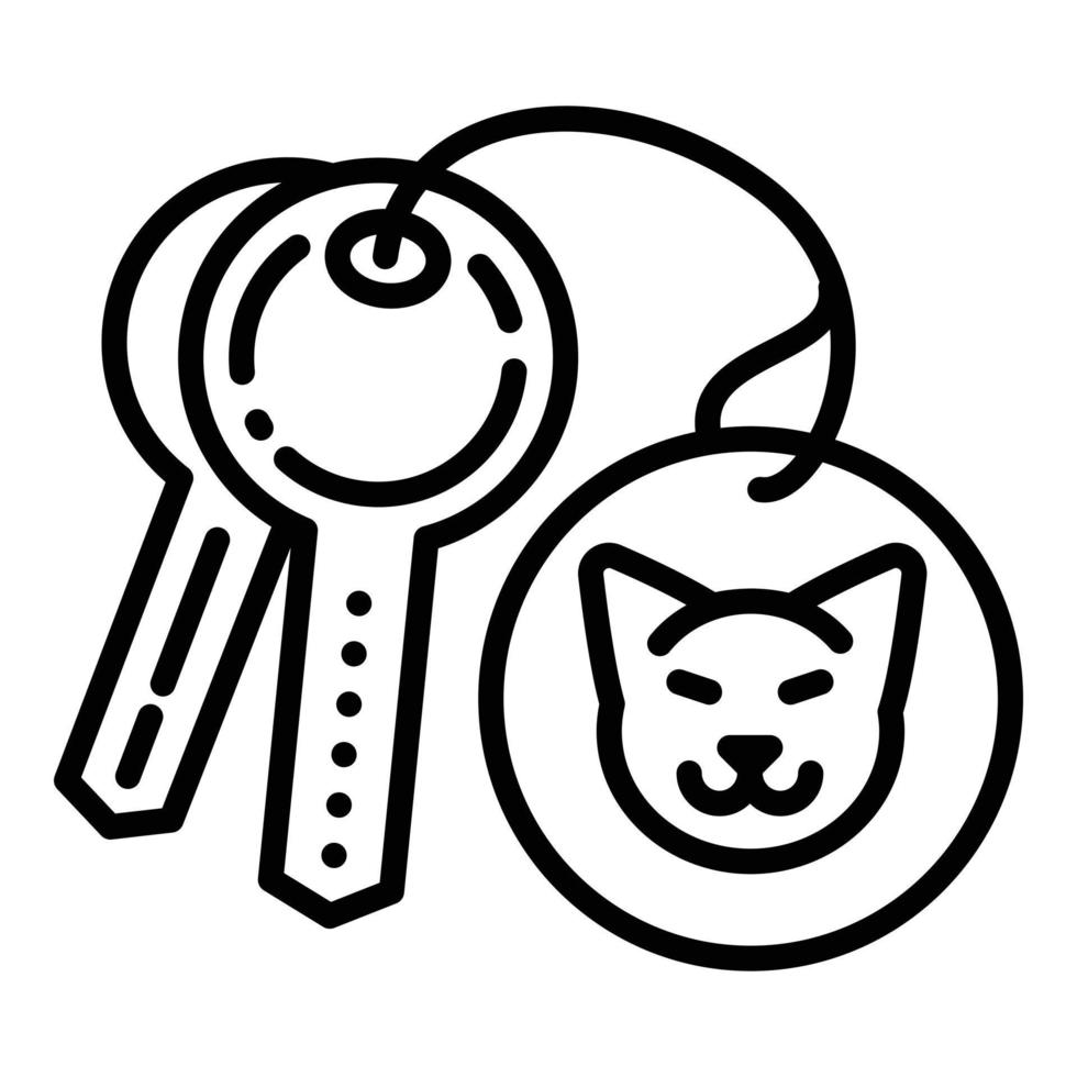 nycklar sällskapsdjur Hem ikon, översikt stil vektor