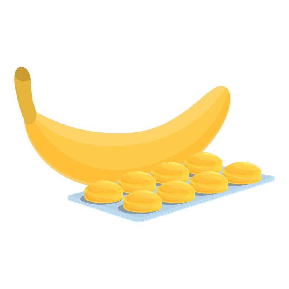 banan hosta droppar ikon, tecknad serie stil vektor