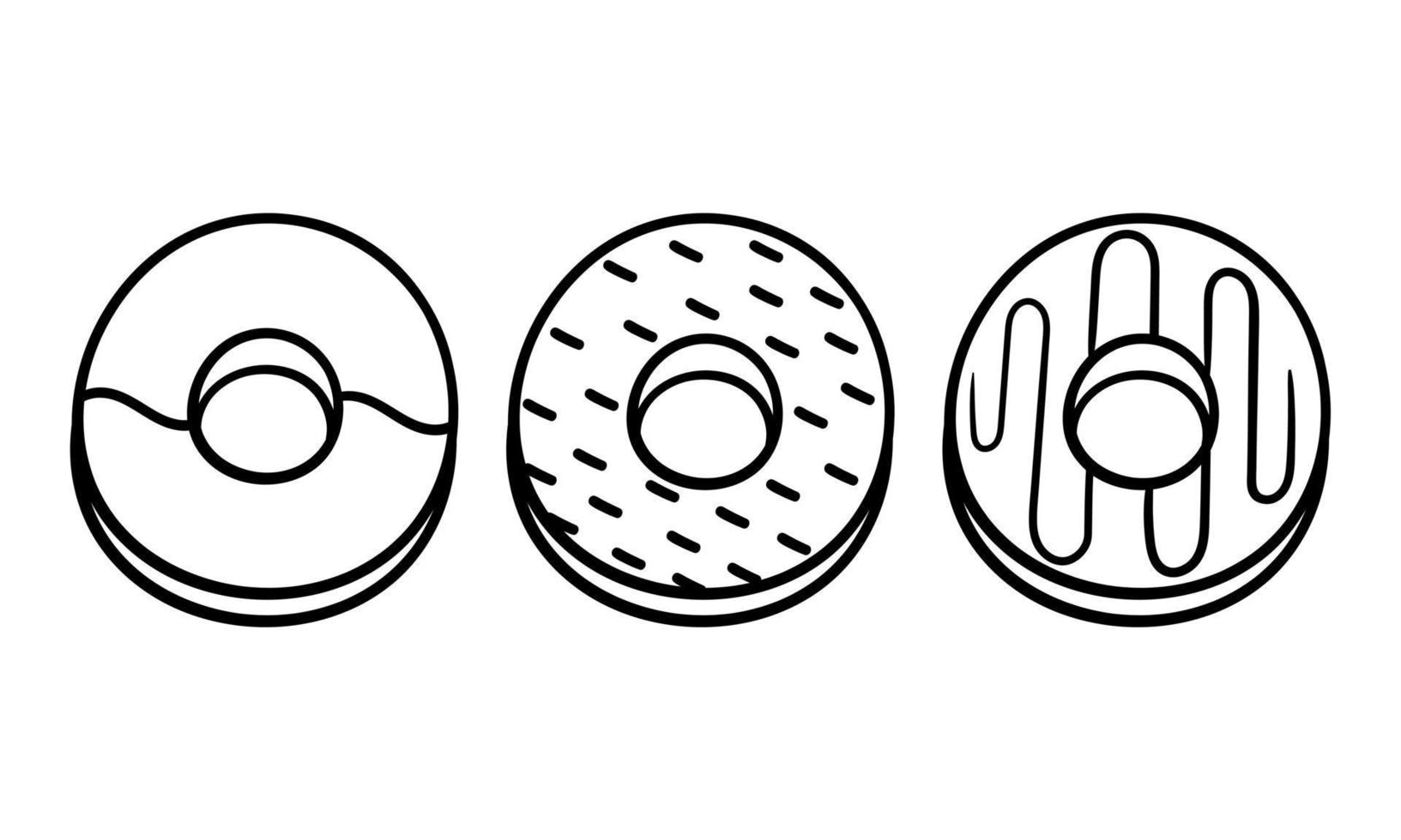 eine Sammlung von handgezeichneten Donuts vektor