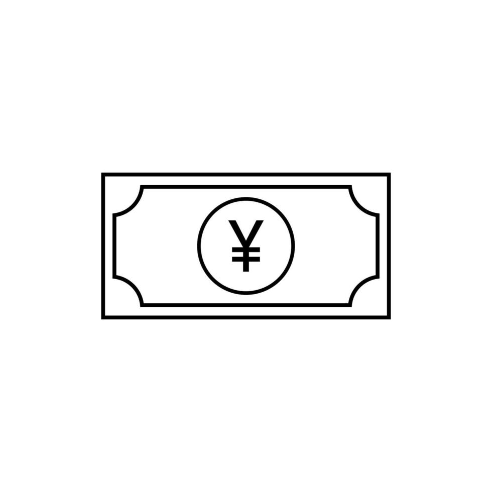 japanische geldwährung, yen-symbolsymbol, jpy-zeichen. Vektor-Illustration vektor