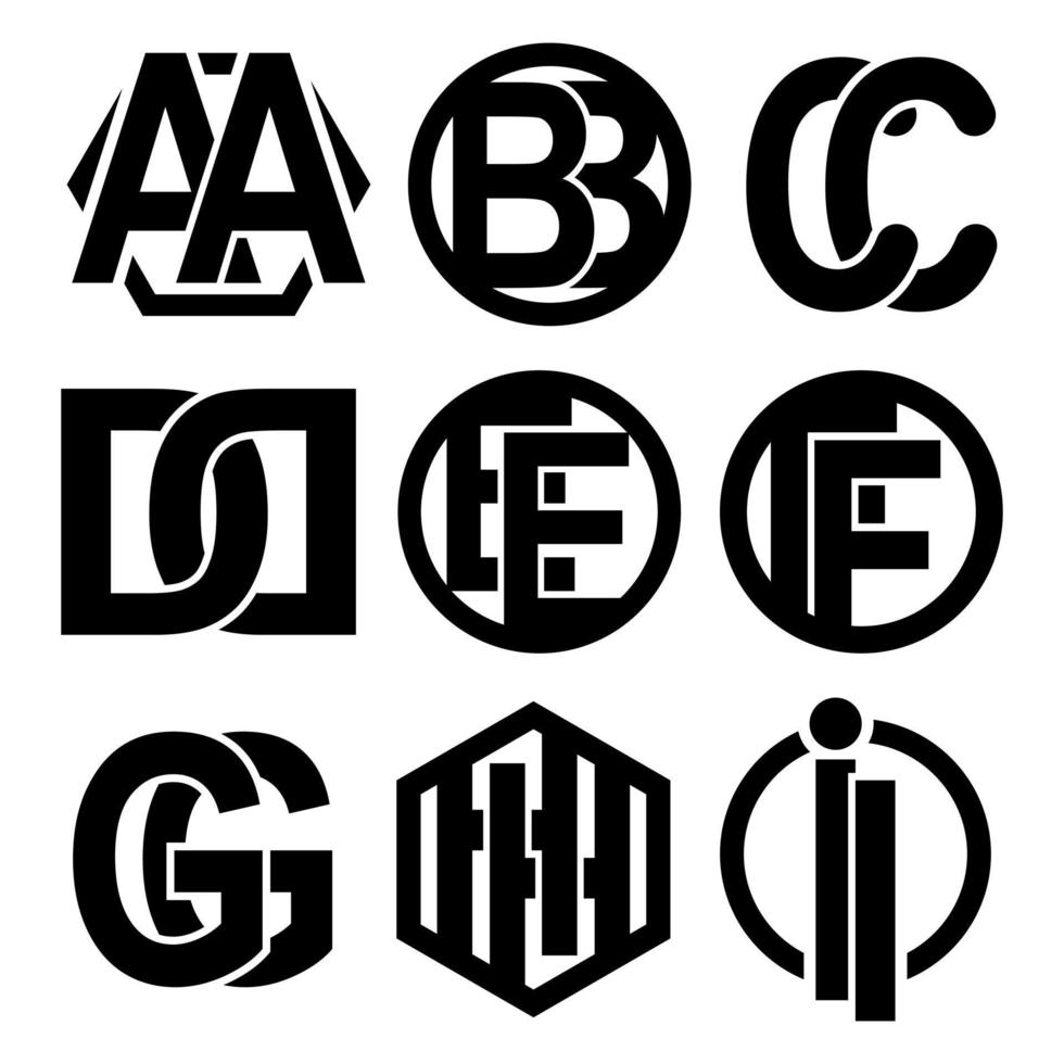 anfängliches Logo-Set. Doppelbuchstabe-Monogramm-Logo vektor