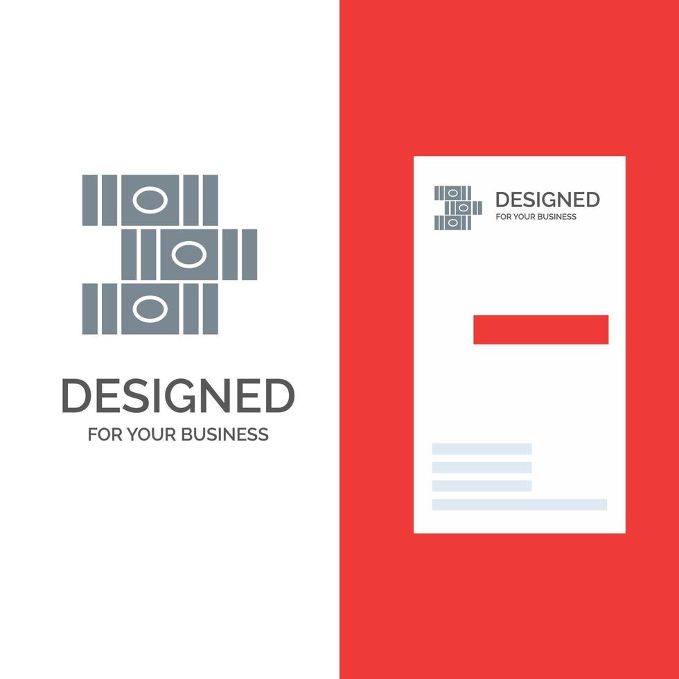 Bücher Bildungsbibliothek graues Logo-Design und Visitenkartenvorlage vektor