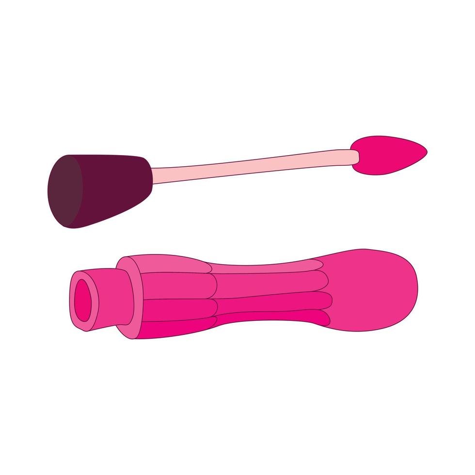 rosa Lipgloss-Symbol, Cartoon-Stil vektor