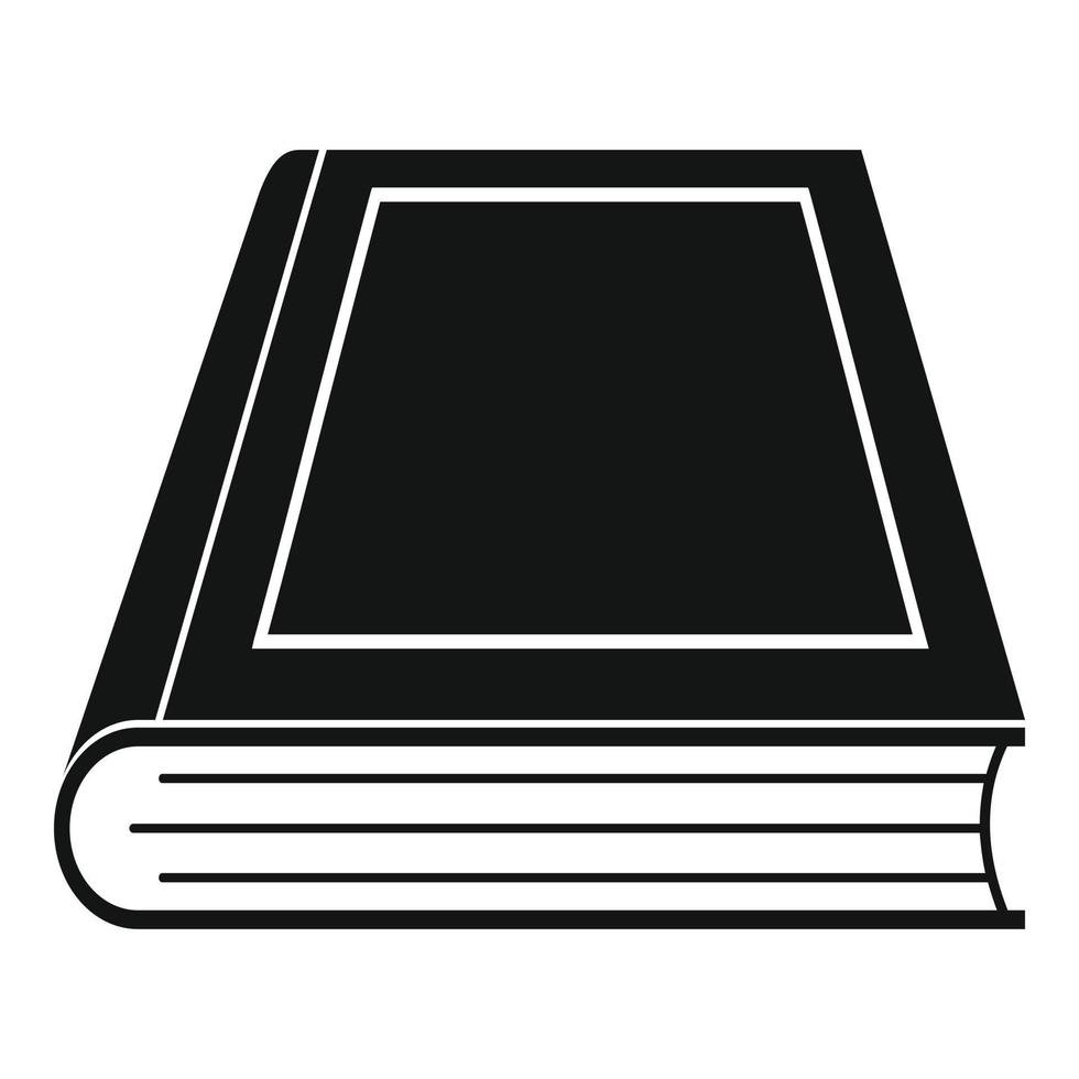 Buch geschlossenes Symbol, einfacher schwarzer Stil vektor