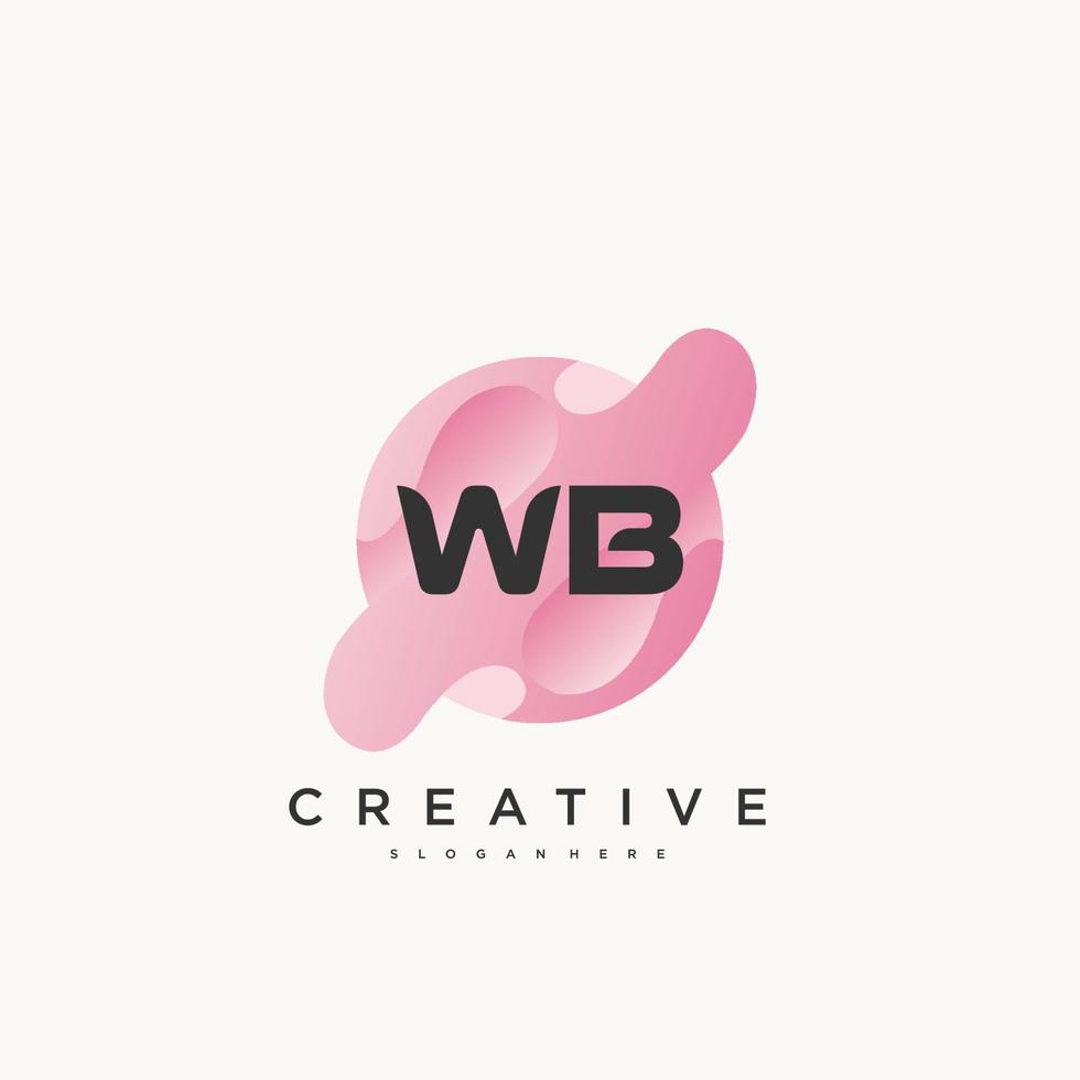 wb första brev färgrik logotyp ikon design mall element vektor