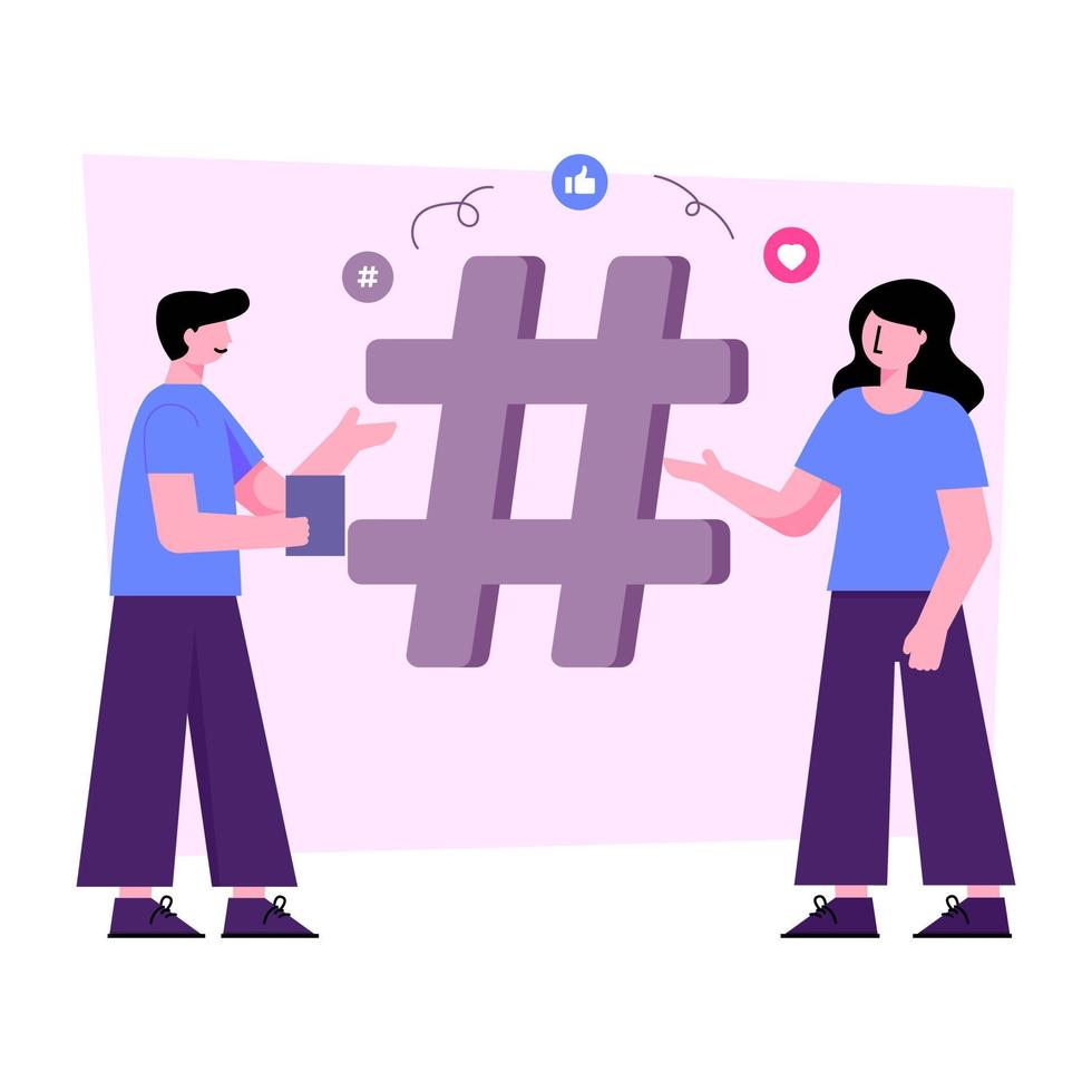 Bearbeitbare Designillustration des Social-Media-Hashtags vektor
