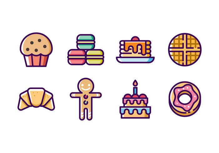 Bäckerei Icon Set vektor