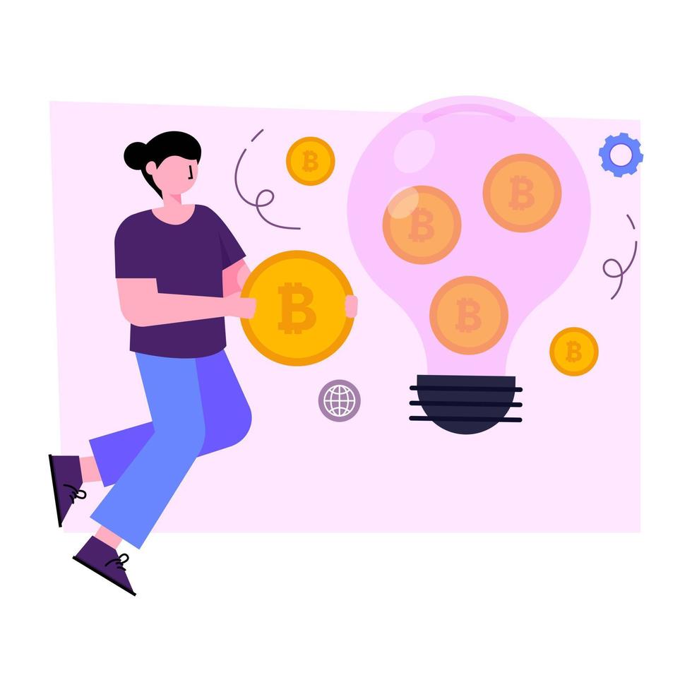 unik design illustration av bitcoin aning vektor