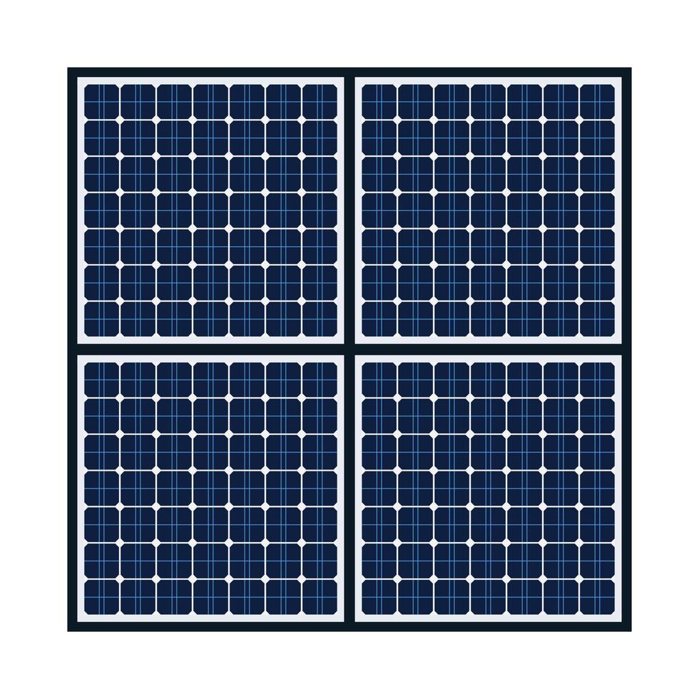 sol- panel fönster modell. modern alternativ eco energi begrepp. vektor illustration. eps 10.