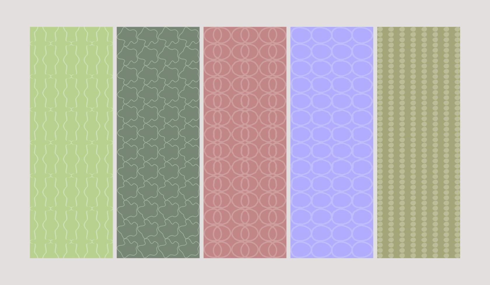 uppsättning av vektor mönster i platt färger