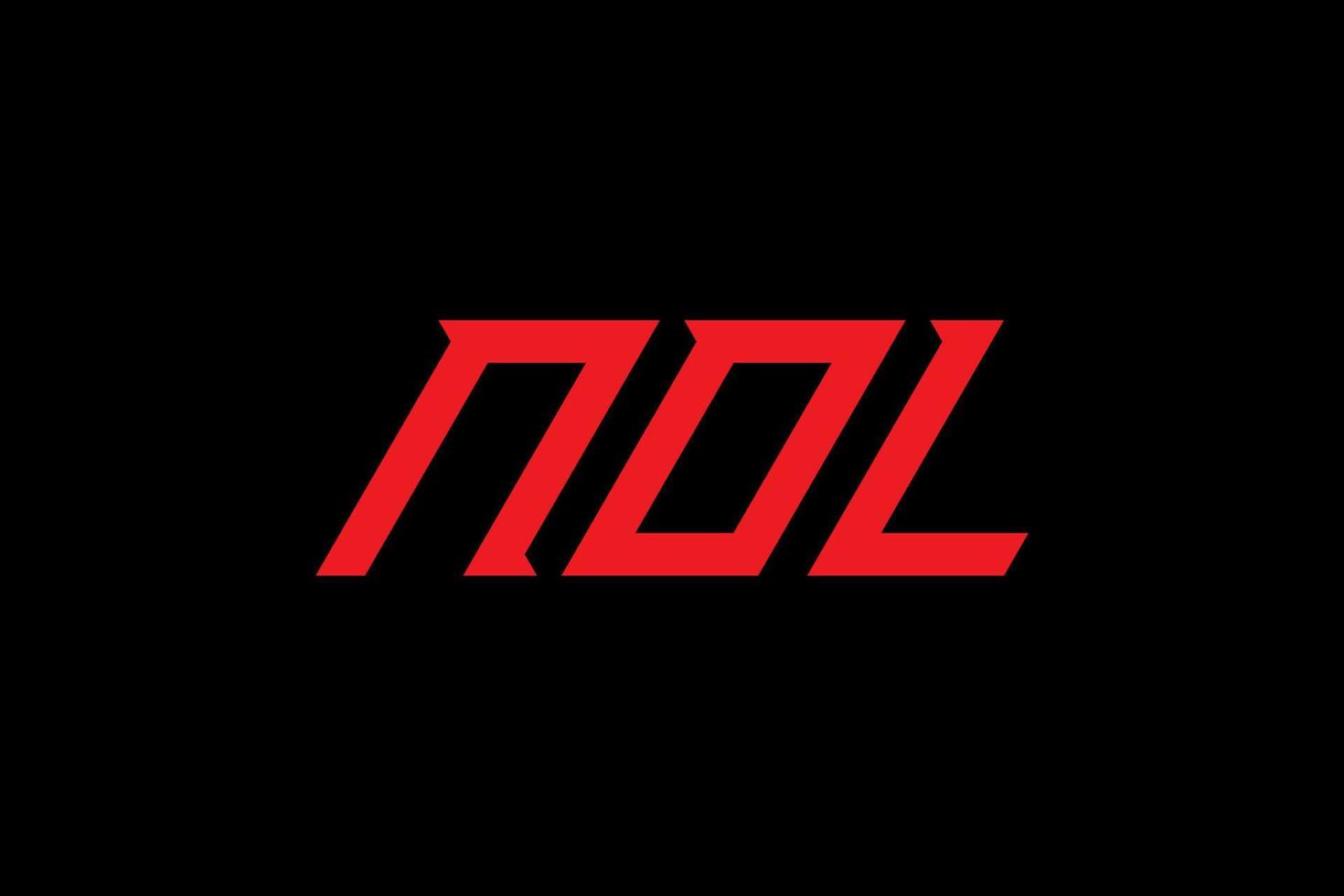 Nol-Buchstaben- und Alphabet-Logo-Design vektor