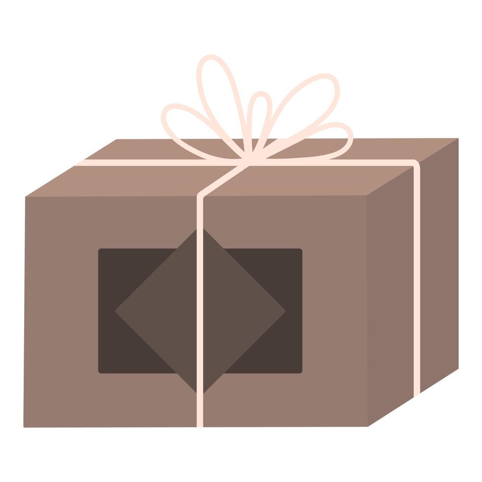 geschenkbox mit beigen postkarten. Geschenkpaket. Weihnachtsgeschenk. Vektor-Illustration eines Weihnachtsgeschenks. vektor