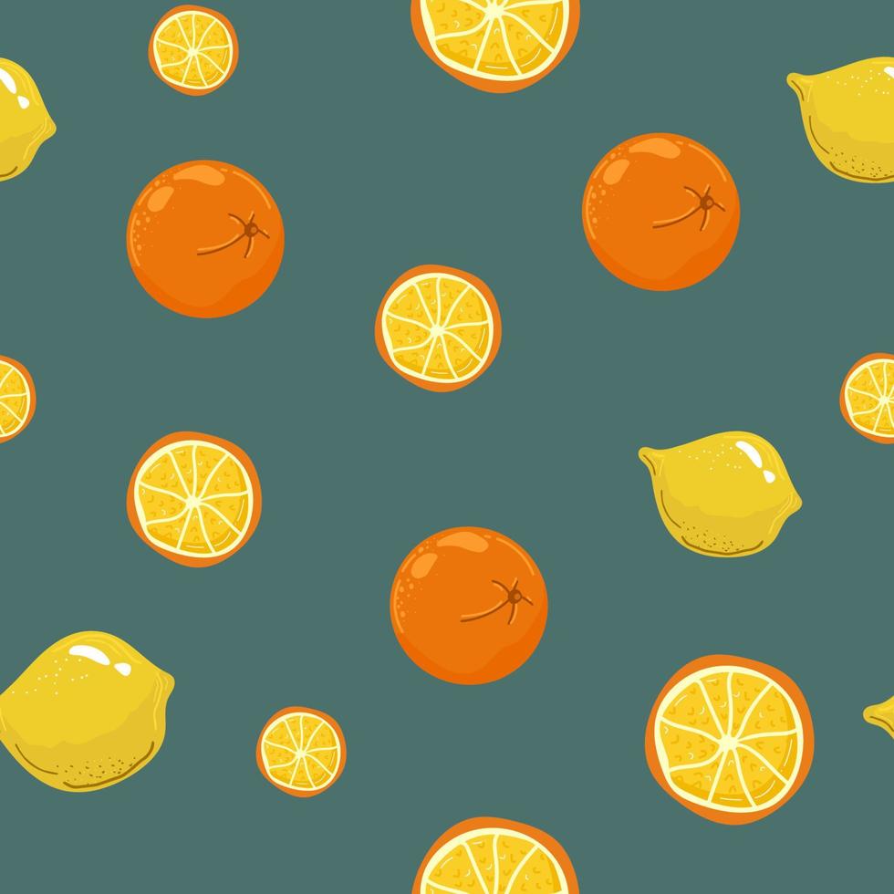 citron- sömlös mönster. trendig sommar bakgrund. vektor ljus skriva ut för tyg eller tapet