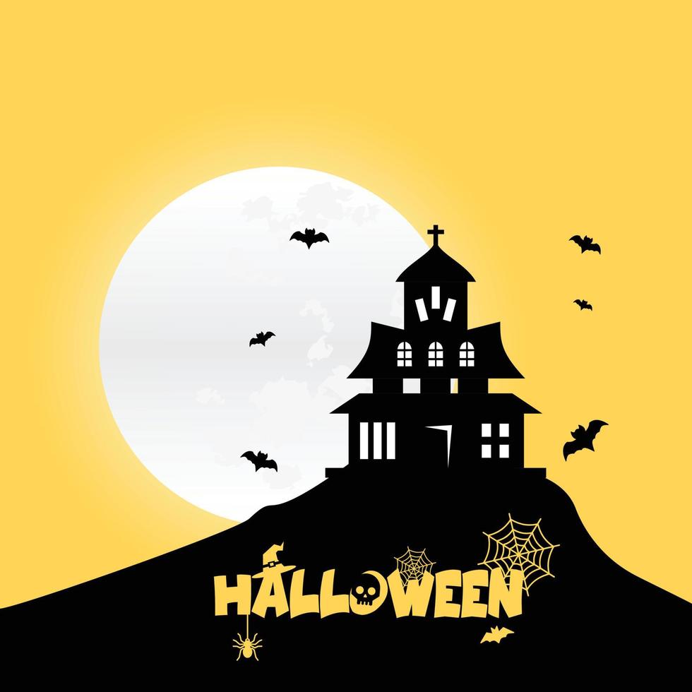 fröhliches halloween-gestaltungselement mit typografie vektor