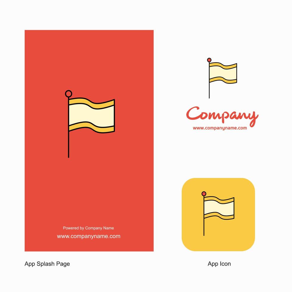 flagga företag logotyp app ikon och stänk sida design kreativ företag app design element vektor