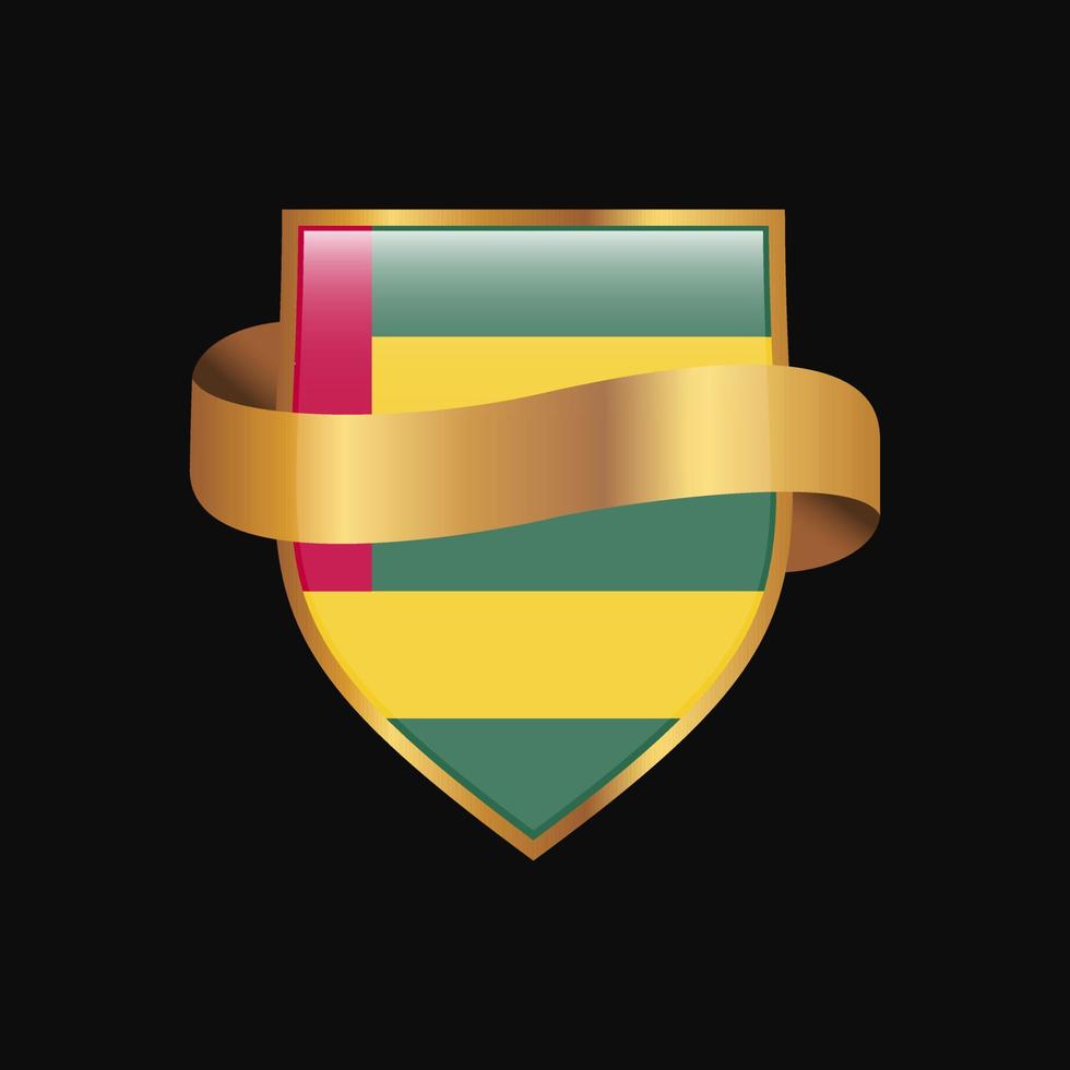 Togo flagga gyllene bricka design vektor
