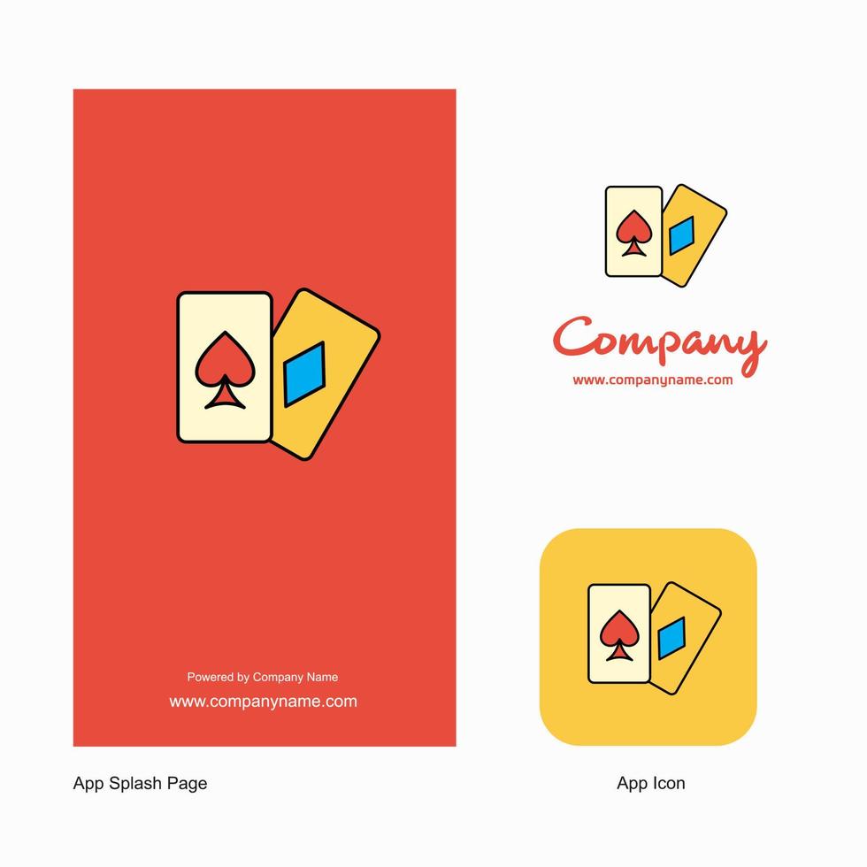 Poker-Firmenlogo, App-Symbol und Splash-Page-Design, kreative Business-App-Designelemente vektor