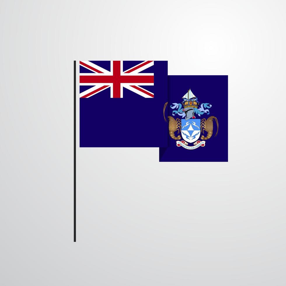 tristan da cunha vinka flagga design vektor