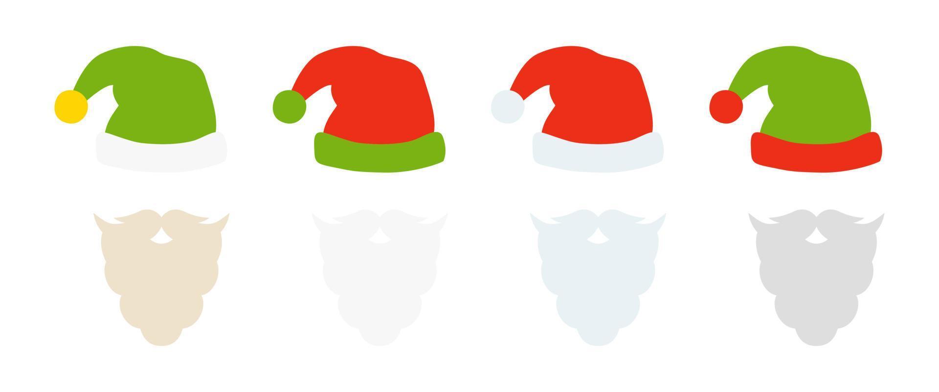Bart mit Weihnachtsmütze auf weißem Hintergrund vektor