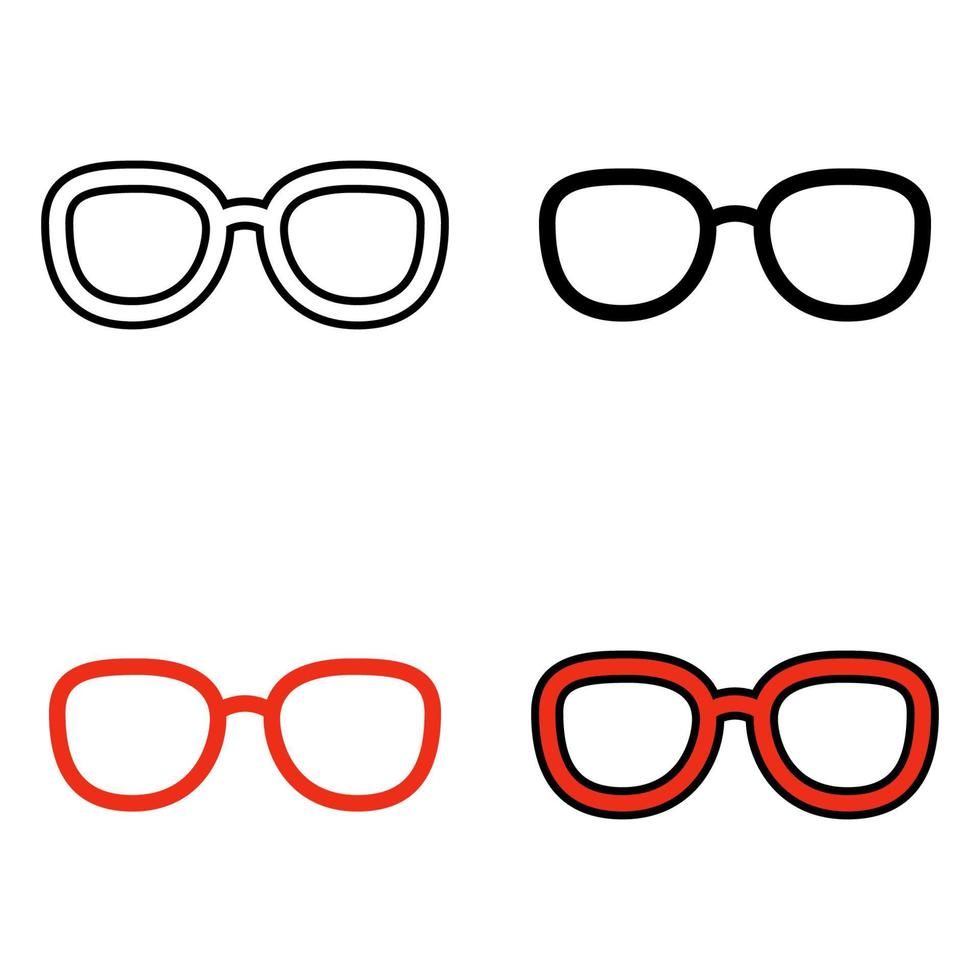 brillenset im flachen stil isoliert vektor