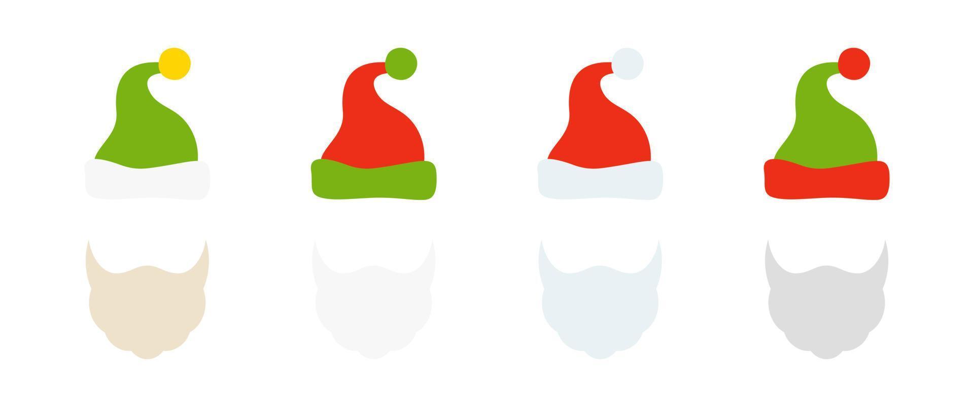 Bart mit Weihnachtsmütze auf weißem Hintergrund vektor