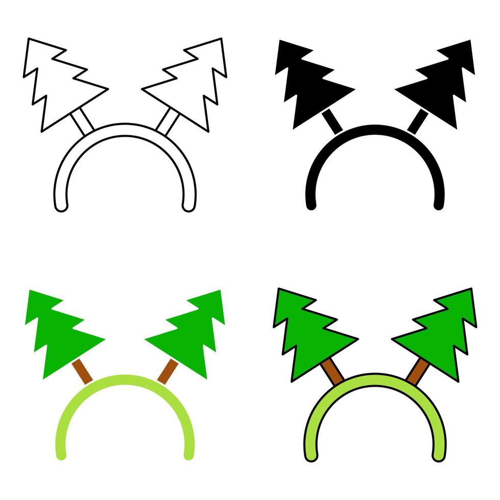 satz weihnachtsstirnband im flachen stil isoliert vektor