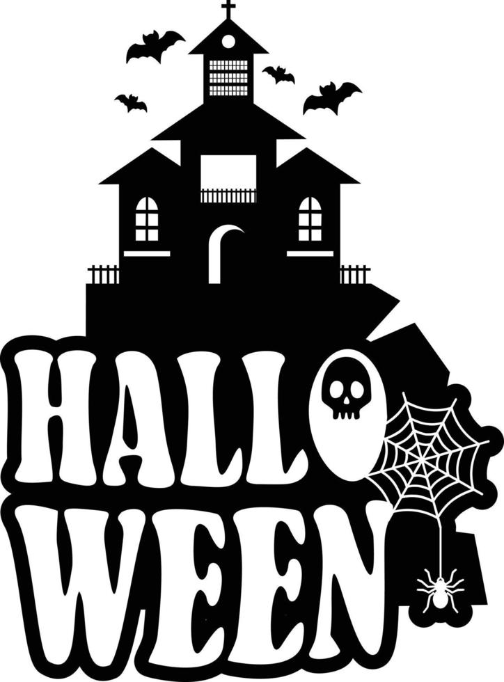 halloween design med typografi och vit bakgrund vektor