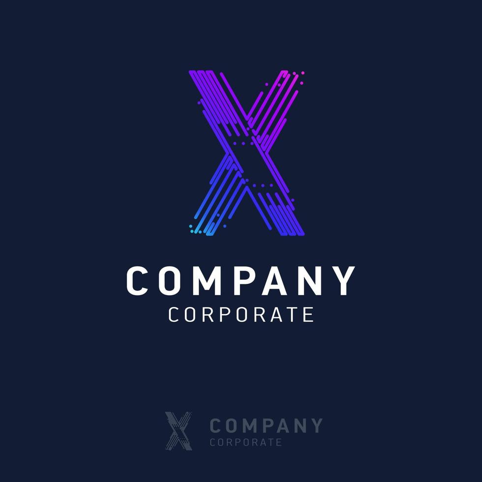 x företag logotyp design med besöker kort vektor