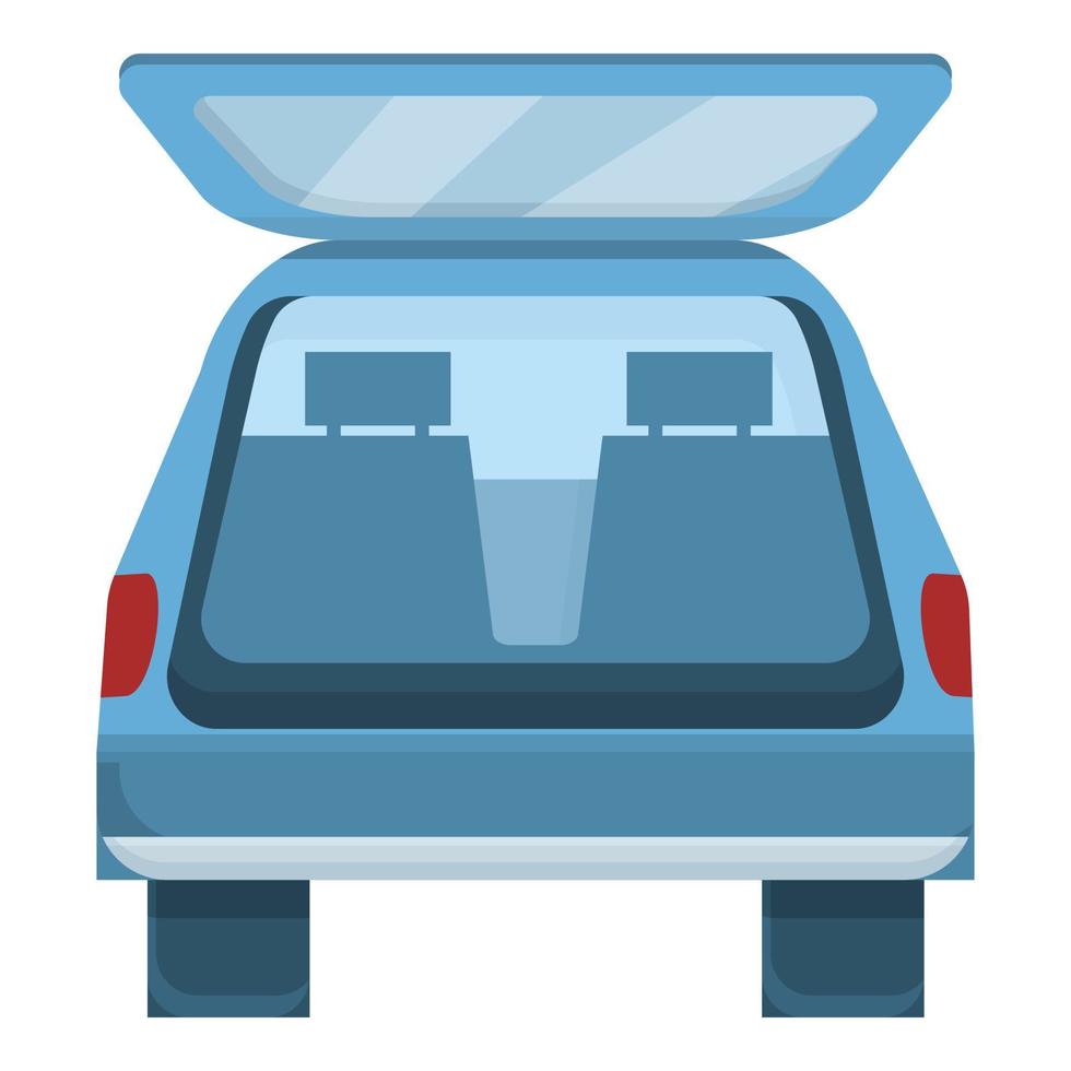 bagage trunk bil ikon, tecknad serie stil vektor
