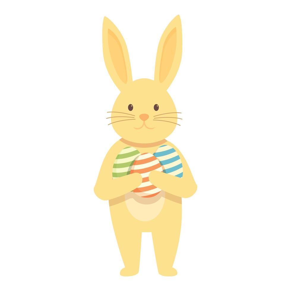kanin med påsk ägg ikon tecknad serie vektor. söt kanin vektor