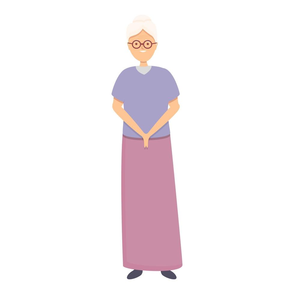 friska mormor ikon tecknad serie vektor. senior kvinna vektor