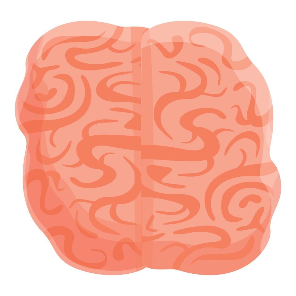 mänsklig hjärna sida ikon, tecknad serie stil vektor
