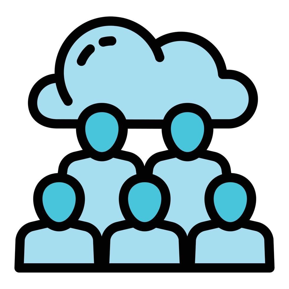 Symbol Umrissvektor für Cloud-Datenunternehmen. Geschäft Unternehmen vektor