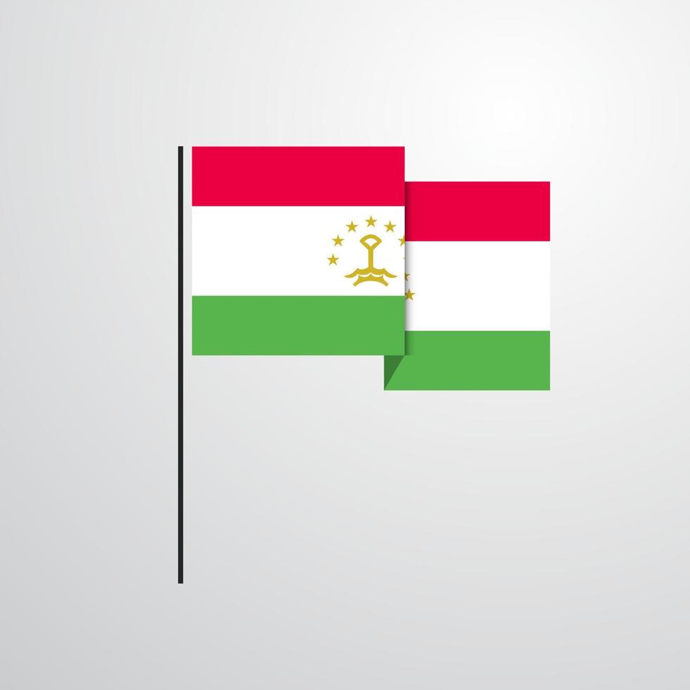 tadschikistan wehende flaggendesignvektor vektor