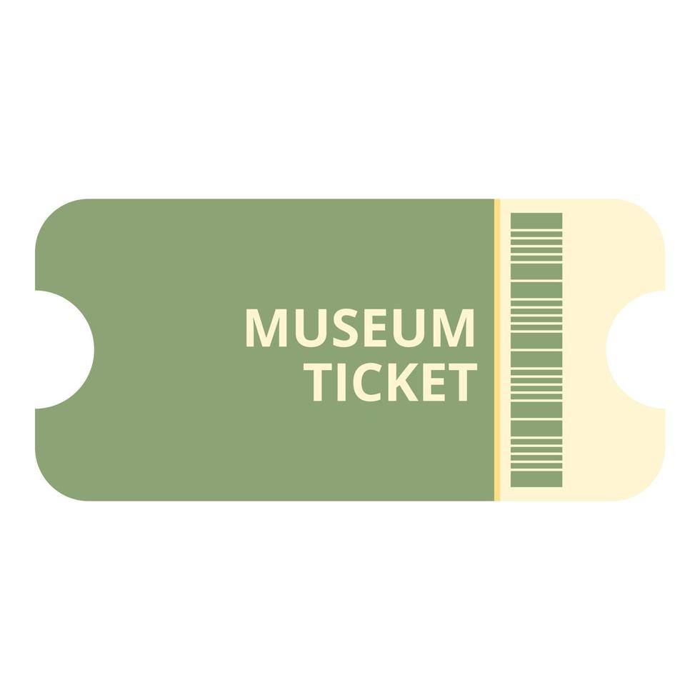 grüner museumsticket-symbol-karikaturvektor. Kinopass vektor