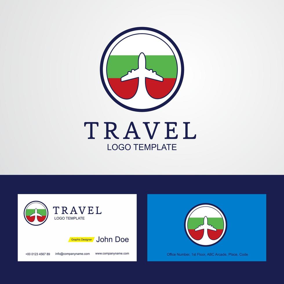 reise bulgarien kreatives kreisflaggenlogo und visitenkartendesign vektor