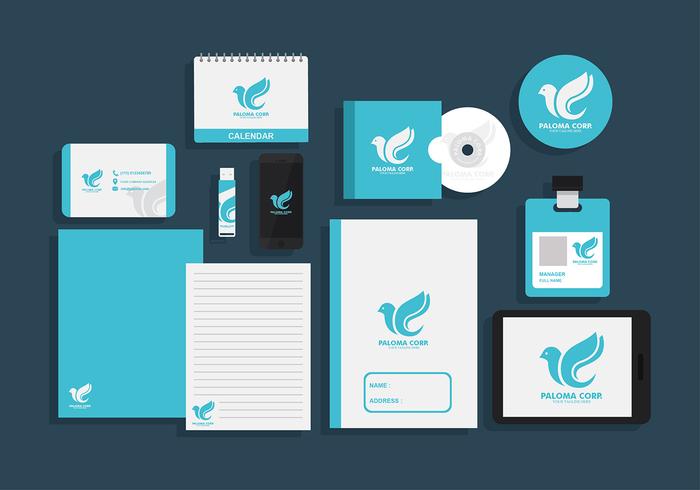 Paloma Corp Corporate Identity Free Vector